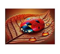Coccinelle Feuille Goutte 1000 Pièces Mini Puzzle pour Famille Difficile | 52x38cm Carton Décoration Salon Coupe Précise Cadeau Anniversaire Relaxation