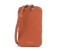 Coccinelle Flor Pochette telephone marron, cuir grainé, femme