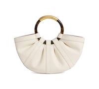 Coccinelle Sac à main Shell en cuir lisse 29 cm Blanc Pearl