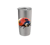 Coccinelle Ladybug Amour Insecte Coccinelle Douce Gobelet isotherme en acier inoxydable double paroi