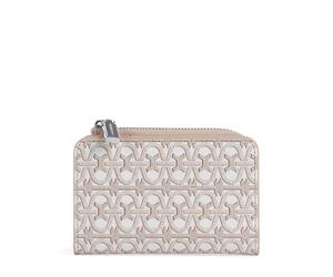 Coccinelle Metallic Monogram Portefeuille blanc, toile, femme