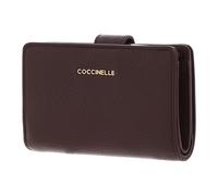 COCCINELLE Metallic Soft Mini Wallet Grained Leather Berry