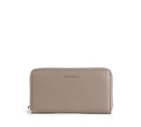 Coccinelle Metallic Soft Portefeuille gris, cuir grainé, femme