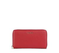 Coccinelle Metallic Soft Portefeuille rouge, cuir grainé, femme