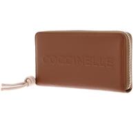 COCCINELLE Metallic Soft Wallet Grained Leather Cognac / Rosette