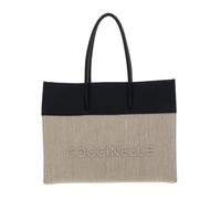 COCCINELLE Myrtha Canvas Handbag Natural / Noir