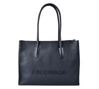 Coccinelle Myrtha Sac à bandoulière Cuir véritable 40 cm Compartiment ordinateur bleu