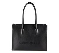 Coccinelle Myrtha Sac à bandoulière Cuir véritable 40 cm Compartiment ordinateur noir