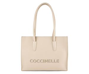 Coccinelle Myrtha Sac de shopper Cuir véritable 36 cm beige
