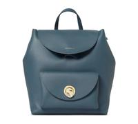 Coccinelle Sac à dos Nikla L en cuir, Deep Blue/Sandshell, 27 x 32 x 14 cm, avec rabat et cordon de serrage, style décontracté