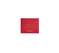 Coccinelle Porte-cartes de crédit pour femme en cuir, rouge métallisé, 10 x 8,5 x 0,5 cm, avec RFID Safe et poche centrale