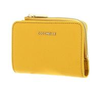 COCCINELLE Porte-monnaie jaune en cuir pour femme - Metallic Soft Wallet Soleado 302879
