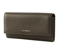 Coccinelle Cuir Porte-Monnaie Metallic Soft Wallet Coffee Marron foncé