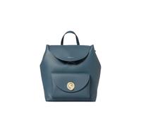 Coccinelle Sac à dos Nikla L en cuir, Deep Blue/Sandshell, 27 x 32 x 14 cm, avec rabat et cordon de serrage, style décontracté
