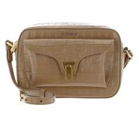 COCCINELLE Sac à épaule bandoulière beige en cuir pour femme - Beat Croco Shiny Soft Crossover Bag Toasted 213191