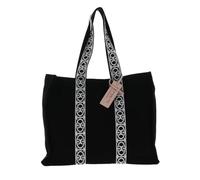 Coccinelle Never Without Bag Ribbon Handbag Canvas Fabric Noir