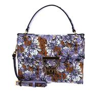 COCCINELLE Sac à main lilas orange en cuir pour femme - Arlettis Flower Print Handbag Printed Grained Leather 213309