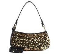 COCCINELLE Sac à main noir doré en cuir pour femme - Merveille Paillettes Mini Bag Golden / Noir 292508