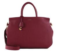COCCINELLE Sac shopper baie en cuir pour femme - Blue Soft Handbag Grained Leather Garnet Red 244352