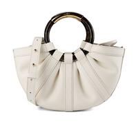 Coccinelle Sac à main Shell en cuir lisse 29 cm Blanc Pearl