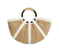 Coccinelle - Shell Straw Handbag - Femme - Sacs - Beige - Taille: ONE Size