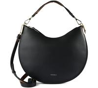 Coccinelle Cuir sac à épaule bandoulière Sunup Handbag Double Grainy Leather Noir/Cognac