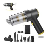 COCCKO Aspirateur Voiture sans Fil Puissant, Aspirateur à Main Mini Portable 12000PA, 3600mAh Rechargeable, avec Filtre HEPA, pour Voiture, Maison et Bureau, Compact, Léger, Noir/Or