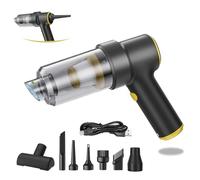 COCCKO Aspirateur Voiture sans Fil Puissant, Aspirateur à Main Mini Portable 15000PA, 4000mAh Rechargeable, avec Filtre HEPA, pour Voiture, Maison et Bureau, Compact, Léger, Noir/Or