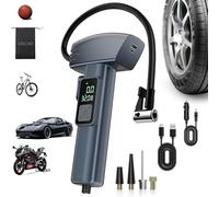 COCCKO Compresseur d'Air Portatif Sans Fil-Gonfleur Pneus Voiture/Moto/Vélo Intelligent avec 5 Modes LED, Chargeur USB, Sécurité SOS, Mini Pompe à Air 12V Portable