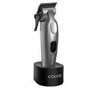 Cocco Veloce Pro Clipper, Digital Gap Ambassador Graphene Taper Blade Professional Tondeuse à cheveux avec moteur BLDC à couple élevé, entièrement en métal, sans fil, base de charge incluse, blanc
