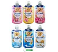 Coccolino Lot d'adoucissant concentré XXL, 76 lavages, 6 x 1750 ml - 6 parfums différents + porte-clés Beni Culinari gratuit
