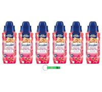Coccolino Profumo per Bucato Elixir Lot de 6 parfums liquides pour le linge avec fleurs de tiaré et fruits rouges 342 ml + porte-clés Beni Culinari