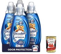 Coccolino Wonder Wash Detersivo Odor Protection 37 lavages, lessive liquide pour machine à laver, détergent, 4 x 1480 ml + Italian Gourmet Polpa 400 g