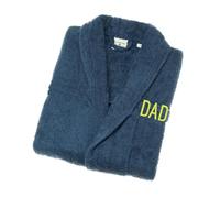 Cocholate Peignoir de bain personnalisable avec nom brodé - Peignoir unisexe adulte homme et femme prénom - Personnalisé en Espagne - Peignoir de bain éponge absorbant., bleu, M