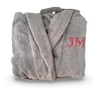 Cocholate Peignoir de bain personnalisable avec nom brodé - Peignoir unisexe adulte homme et femme prénom - Fabricant espagnol - Peignoir de bain éponge absorbant., gris, L/XL