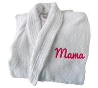 Cocholate Peignoir de Bain Personnalisable Avec Nom Brodé - Unisexe Adulte - Éponge Absorbant - Fabriqué en Espagne, Blanc, XL