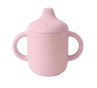 Cocholate Tasse d'apprentissage anti-déversement en silicone personnalisée | Tasse d'entraînement personnalisable | Idéal pour le développement des enfants | Premiers stades autonomie (rose clair)