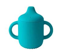 Cocholate Tasse d'apprentissage anti-déversement en silicone personnalisée | Tasse d'entraînement personnalisable | Idéal pour le développement des enfants | Premiers stades autonomie (turquoise)