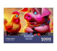 Cochon 1000 Pièces Puzzle Animaux pour Adultes Enfants, Défi Jouets, Cadeau d'anniversaire, Jeu Éducatif, Qualité Premium 70x50cm/1000pcs