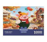 Cochon 1000 Pièces Puzzle Animaux pour Enfants À Partir De 14 Ans, Défi Jouets, Cadeau d'anniversaire, Jeu Éducatif, Qualité Premium 70x50cm/1000pcs