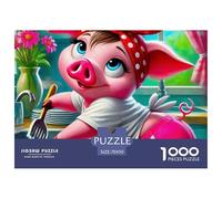 Cochon 1000 Pièces Puzzles Animaux pour Adultes, Parfait pour Les Amateurs De Puzzles, Cadeau d'anniversaire, Jeu Éducatif, Qualité Premium 70x50cm/1000pcs