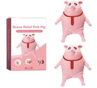Cochon Anti Stress 2 Pièces, Squishy Cochon, Piper The Pig Antistress, Cochon Jouet, Décompresser Et Étirer Le Jouet De Soulagement du Stress Cochon À Presser pour Enfant Adulte