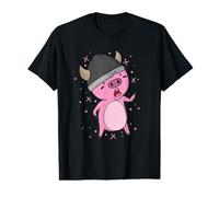 Cochon avec Casque Viking sans Hache T-Shirt Graphique avec Valeur