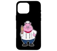 Cochon Boulanger Toque de Chef Rouleau a Patisserie Coque pour iPhone 16 Pro Max