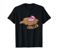 Cochon Chillin dans la Boue T-Shirt Graphique avec Valeur