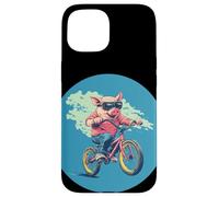 Cochon comique sur un vélo pour une aventure insolite Coque pour iPhone 15