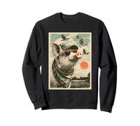 Cochon Cool avec Lunettes de Soleil Canard Chasse Chasseur rétro Coucher Sweatshirt