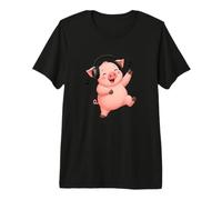 Cochon Dansant avec Casque d'écoute T-Shirt Haut de Gamme