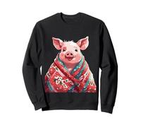 Cochon de Noël enveloppé dans Une Couverture de Vacances Sweatshirt