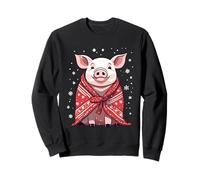 Cochon de Noël enveloppé dans Une Couverture Rouge pour Amoureux des Animaux Sweatshirt